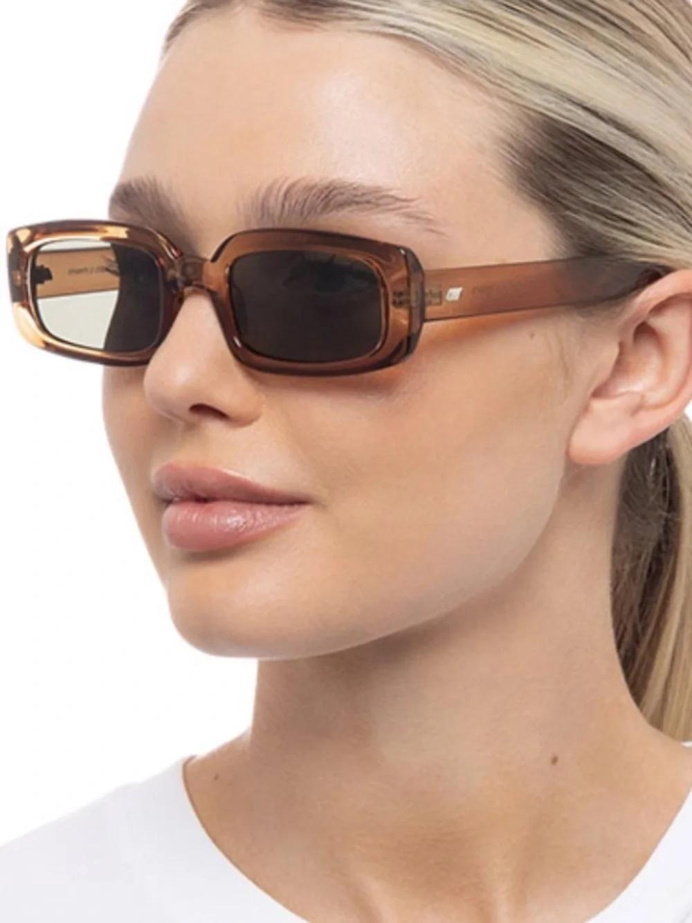 NWOT - Le Specs Dynamite Sunglasses - Tobacco Brown Frame with Dark Lenses